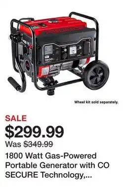 Harbor Freight Tools 1800 Watt Gas-Powered Portable Generator with CO SECURE Technology, 49-State Compliant offer