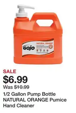 Harbor Freight Tools 1/2 Gallon Pump Bottle NATURAL ORANGE Pumice Hand Cleaner offer