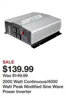 Harbor Freight Tools 2000 Watt Continuous/4000 Watt Peak Modified Sine Wave Power Inverter offer