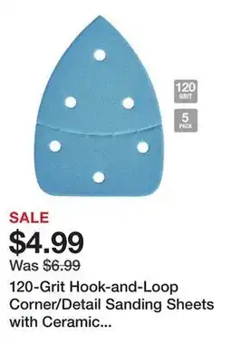 Harbor Freight Tools 120-Grit Hook-and-Loop Corner/Detail Sanding Sheets with Ceramic Alumina Grain, 5-Pack offer