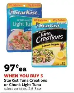 Fareway StarKist Tuna Creations or Chunk Light Tuna offer