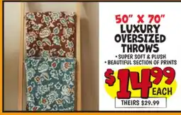 Ollie's 50 X 70 LUXURY OVERSIZED THROWS offer