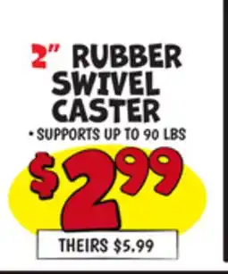 Ollie's RUBBER SWIVEL CASTER offer