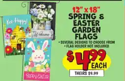 Ollie's 12 X 18 SPRING & EASTER GARDEN FLAGS offer