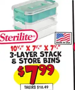 Ollie's Sterilite 10 5/8 x 7 1/4 x 7 3/4 3-Layer Stack & Store Bins offer