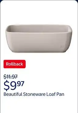 Walmart Beautiful 8.75x 4.75 Stoneware Loaf Pan, Porcini Taupe by Drew Barrymore offer