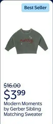 Walmart Modern Moments by Gerber Sibling Matching Sweater offer