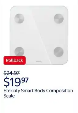 Walmart Etekcity Smart Body Composition Scale offer
