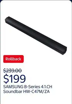Walmart SAMSUNG B-Series 4.1.CH Soundbar & Rear Speakers with Subwoofer, Bluetooth, HW-C47M/ZA 2023 offer