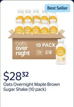 Walmart (10 pack) Oats Overnight Maple Brown Sugar Protein Overnight Oatmeal Shake offer