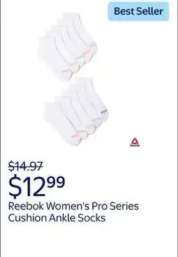 Walmart Reebok Women's Pro Series Cushion Ankle Socks offer