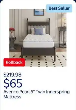 Walmart Avenco Pearl 6 Twin Size Medium Adult Supportive Innerspring Mattress offer