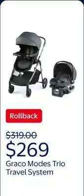 Walmart Graco Modes Trio Travel System, Hemlock, Black offer