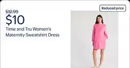 Walmart Time and Tru Women's Maternity French Terry Sweatshirt Dress with Long Sleeves offer