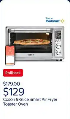 Walmart Cosori 9-Slice Smart Air Fryer Toaster Oven, Stainless Steel, Silver offer