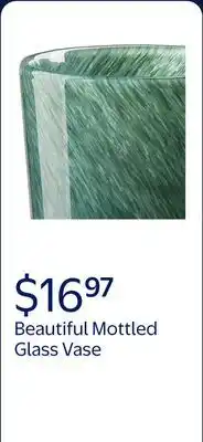 Walmart Beautiful Thyme Green Mottled Glass Vase by Drew Barrymore, 8.35 H offer