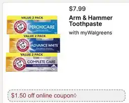 Walgreens Arm & Hammer Toothpaste offer