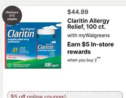 Walgreens Claritin Allergy Relief, 100 ct offer
