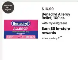 Walgreens Benadryl Allergy Relief, 100 ct offer
