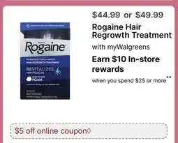 Walgreens Rogaine Hair Regrowth Treatment offer