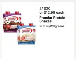 Walgreens Premier Protein Shakes offer