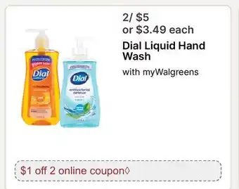 Walgreens Dial Liquid Hand Wash offer