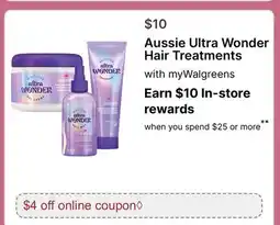 Walgreens Aussie Ultra Wonder Hair Treatments offer