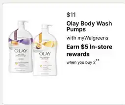 Walgreens Olay Body Wash Pumps offer