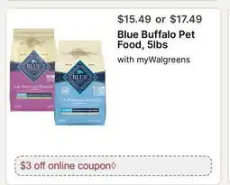 Walgreens Blue Buffalo Pet Food, 5lbs offer