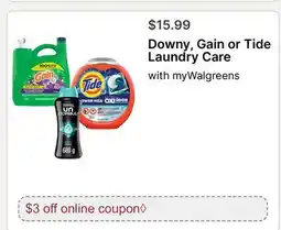 Walgreens Downy, Gain or Tide Laundry Care offer