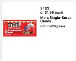 Walgreens Mars Single-Serve Candy offer