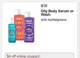 Walgreens Olly Body Serum or Wash offer
