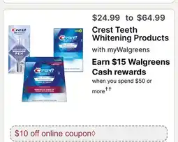 Walgreens Crest Teeth Whitening Products offer