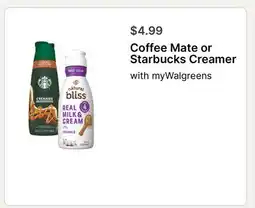 Walgreens Coffee Mate or Starbucks Creamer offer