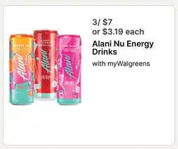 Walgreens Alani Nu Energy Drinks offer