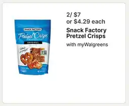 Walgreens Snack Factory Pretzel Crisps offer