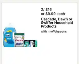 Walgreens Cascade, Dawn or Swiffer Household Products offer