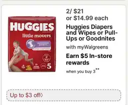Walgreens Huggies Diapers and Wipes or Pull-Ups or Goodnites offer
