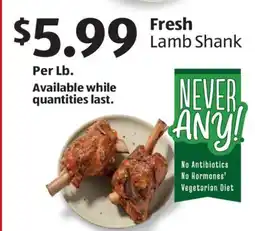Aldi Fresh Lamb Shank offer