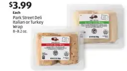 Aldi Park Street Deli Italian or Turkey Wrap offer
