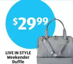 Aldi LIVE IN Weekender Duffle offer