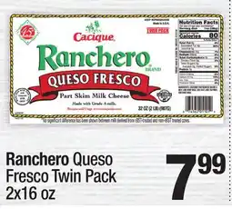 Super King Markets Ranchero Queso Fresco Twin Pack offer