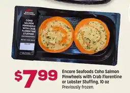 Grocery Outlet Encore Seafoods Coho Salmon Pinwheels with Crab Florentine or Lobster Stuffing, 10 oz offer