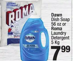 Super King Markets Dawn Dish Soap 56 oz or Roma Laundry Detergent offer