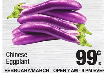 Super King Markets Chinese Eggplant offer