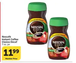 Albertsons Nescafé Instant Coffee Clasico Decaf offer