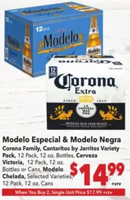 Vallarta Supermarkets Modelo Especial & Modelo Negra offer