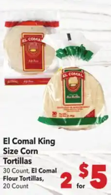 Vallarta Supermarkets El Comal King Size Corn Tortillas offer