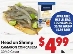 Vallarta Supermarkets Head on Shrimp / CAMARON CON CABEZA offer