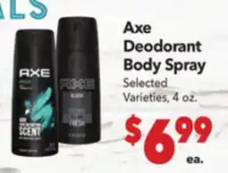 Vallarta Supermarkets Axe Deodorant Body Spray offer